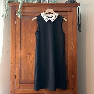 Ivanka Trump Collared Black and white mini dress